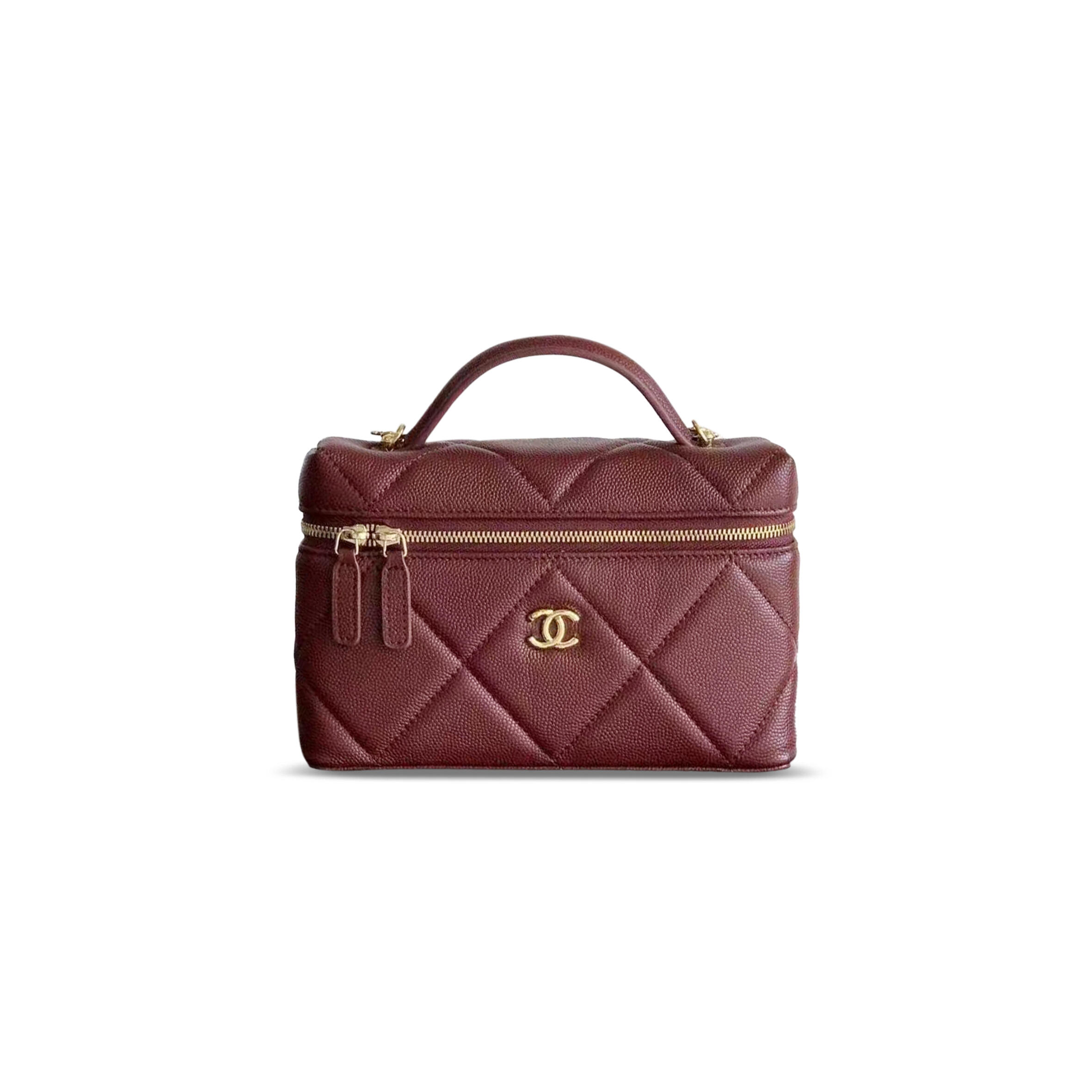 CHANEL MASTER 25K DIAMOND PATTERN CALFSKIN VANITY CASE AP4936 (19.5*17*5cm)